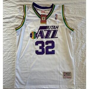 Authentic Mitchell & Ness Hardwood Classics Karl Malone Utah Jazz jersey.